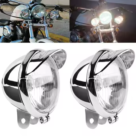 Universal Motorcycle Fog Lights Headlight Lamp DC12V for Harley Touring Sportster XL 883 1200 72 48 Dyna Softail