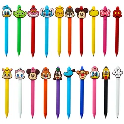 Disney Cartoon Patch Gel Pen 10/20pcs Mickey Minnie Qiqi Cute Students Pen 0.5 Black School Office Stationary Write Supply Gifts