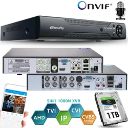 Onvif-grabador híbrido de vídeo digital para el hogar, dispositivo grabador DVR de 4 canales y 8 canales, H.264, 1080N, 5 en 1, XVR, para cámara AHD analógica, TVI, CVI, cámara NVR, IP, Cmaera, compatible con Audio