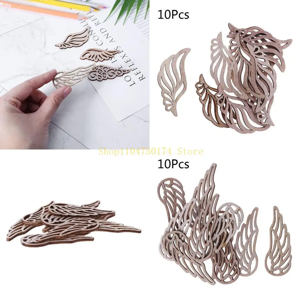 

10 Pcs/Set Wooden Wings Craft Cutout Unfinished Slices for Farmhouse Indoor Outdoor Decorations DIY Accessories top sale