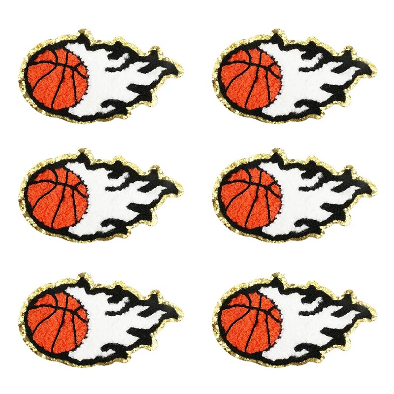 10PCS Wholesale Basketball Series Iron On Patches For Clothing Jackets DIY Towel Embroidered Patches Jackets Jeans Backpack