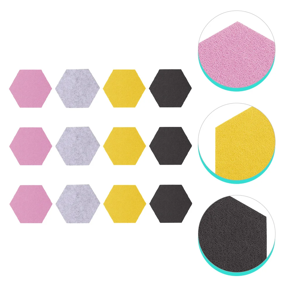 

12pcs Hexagonal Felt Wallboard Tile For Home Decor Bulletin Board Memo Notice Display Art Craft Felt Hexagon Wall Board