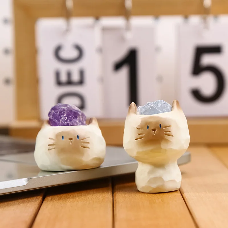 クリエイティブ猫クリスタルブラインドボックスデスクトップ装飾装飾