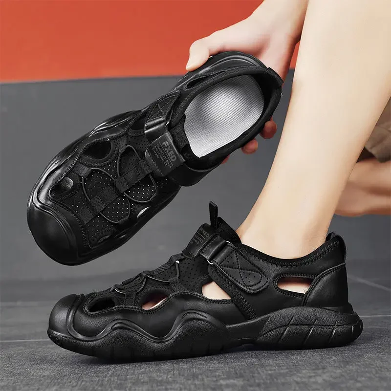 Male Shoe Outdoor Non-slip Summer 2024 Men\'s Sandal Open Toe Trend Styles on Offer 39 Comfortable Stylish New Low Price Japanese