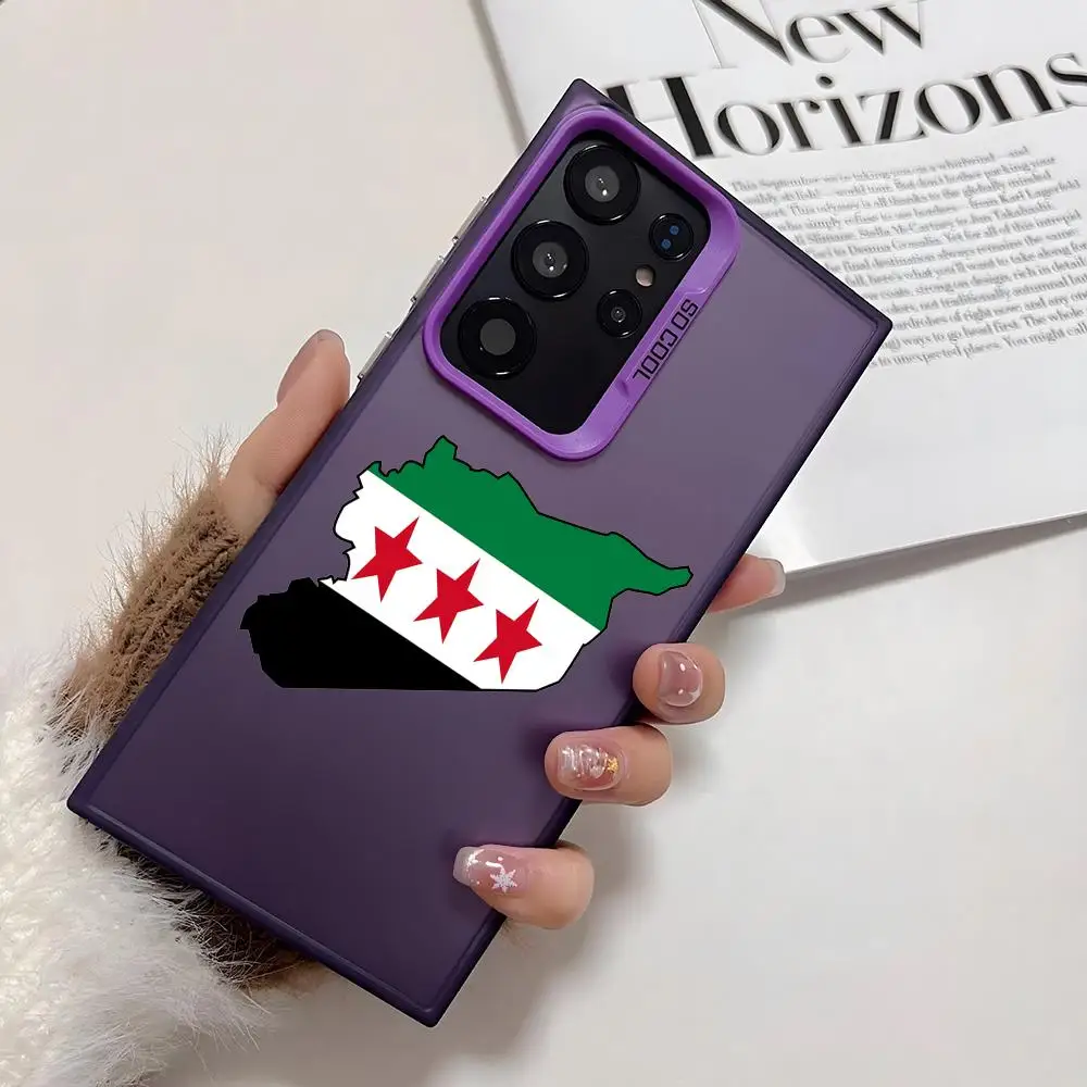 Nova bandeira síria design caso de telefone para samsung galaxy s25 borda s24 s23 s22 s21 s20 ultra funda silicone prata caso telefone