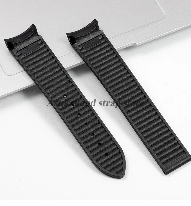 湾曲した端ゴムシリコン時計バンドオメガ用シーマスター 300 防水リストベルト男性女性 20 ミリメートルブレスレット時計アクセサリー