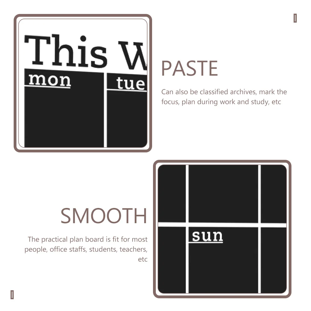 

Household Chalkboard Sticker Daily Use Small Plan Board Self-Adhesive Removable Weekly Wall Schedule Board Plan Accessory