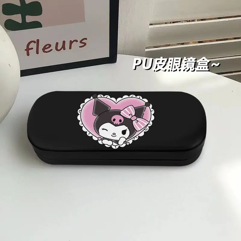 Sanrio Hello Kitty Cinnamoroll Kuromi Glasses Case Myopia Glasses Storage Box Anime Kawaii Cute Creative Travel Portable Girls