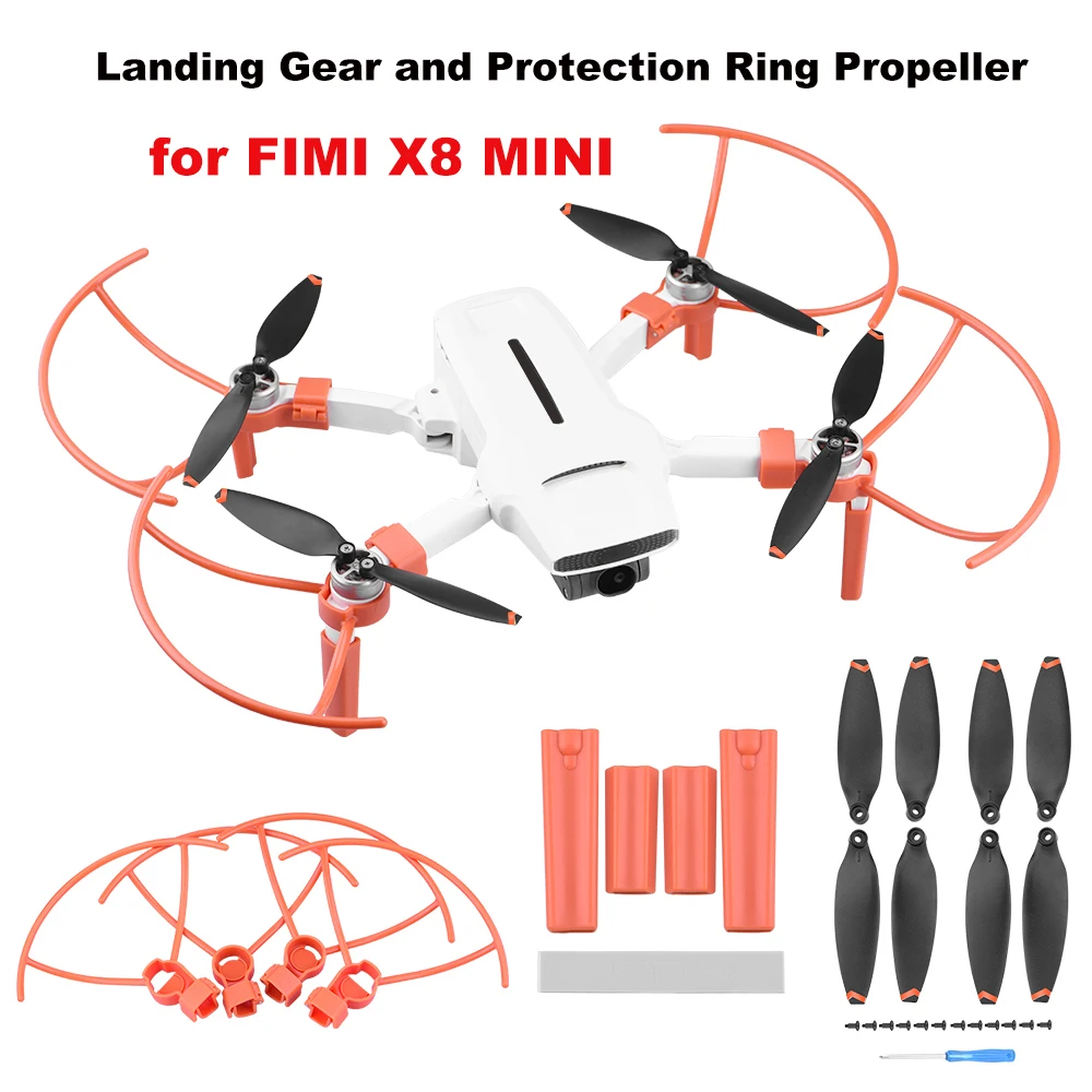 Landing Gear com perna longa pé protetor Stand, cardan Guard, 2cm de altura extensor, apto para FIMI X8 MINI V2, acessório