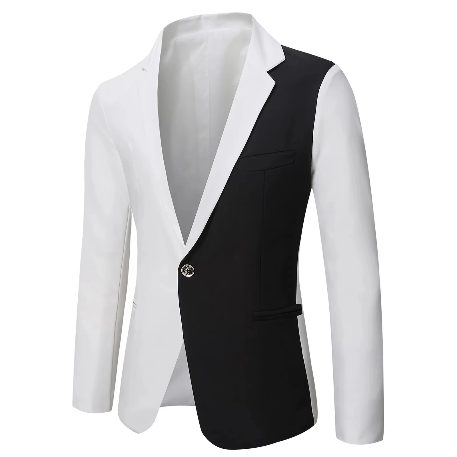 

k77 Color Casual Business Men's Blazer Buckle Lapels Printed Single-breasted Suit Jacket for Men Suit Tops Jacke