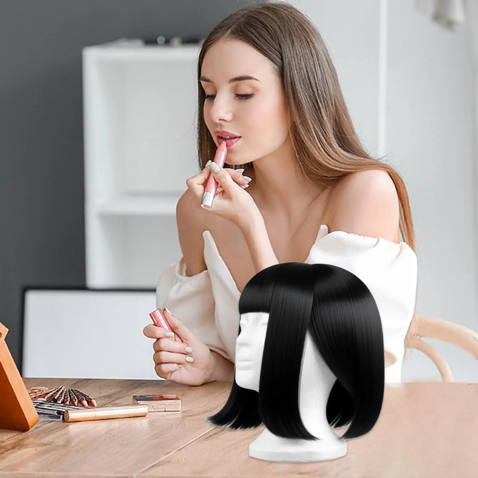 رغوة رئيس قالب الرأس رغوة الأسرة رغوة رئيس رغوة رئيس الدعائم الثابتة عرض رئيس شعر مستعار ممارسة البلاستيك شعر مستعار الكروشيه السنانير