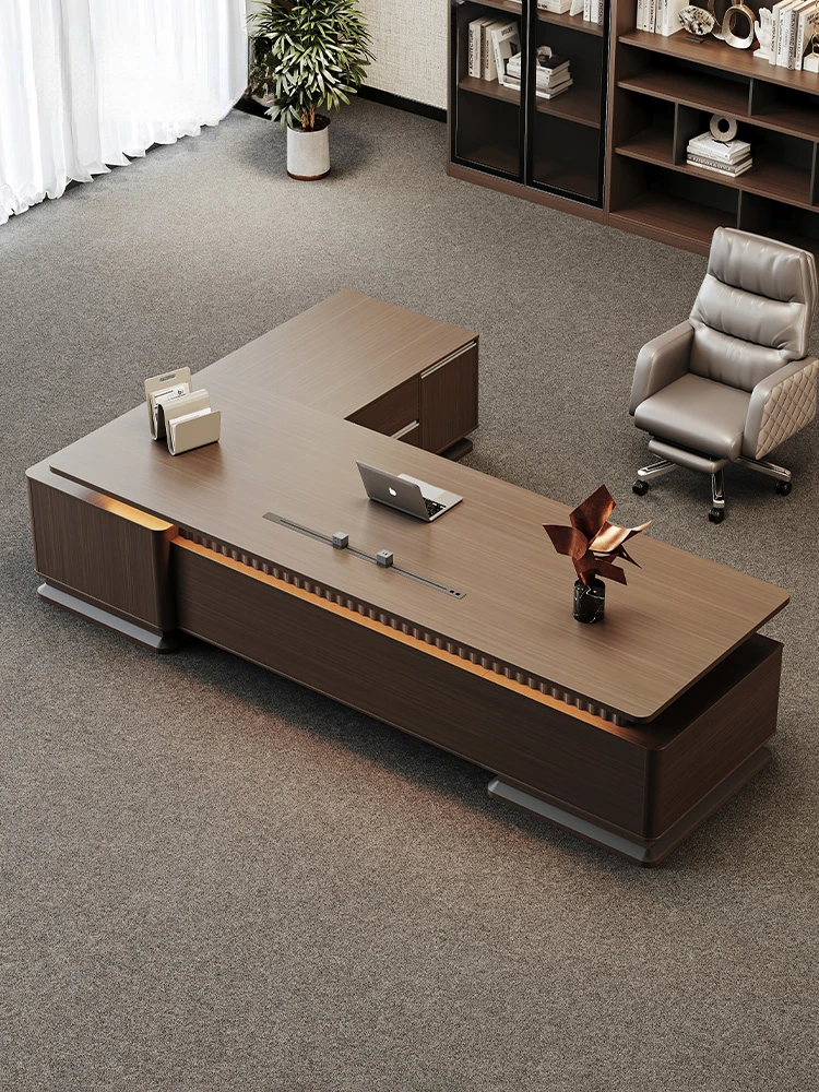 Light luxury modern boss office desk and chair combination