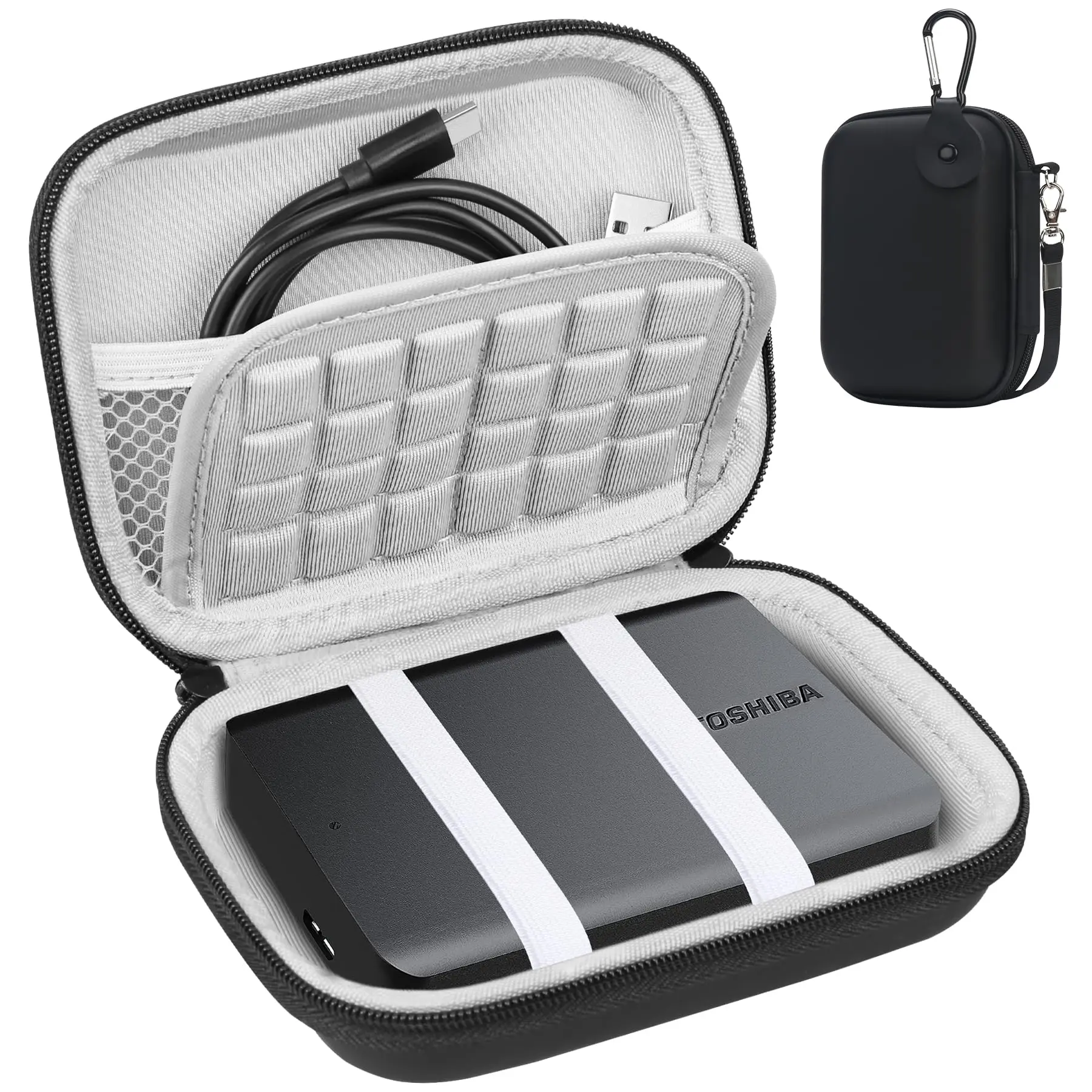 Hard Drive Carrying Case for Toshiba Canvio Basics/Canvio Flex/Advance/Gaming Portable External Hard Drive 1TB 2TB 3TB 4TB