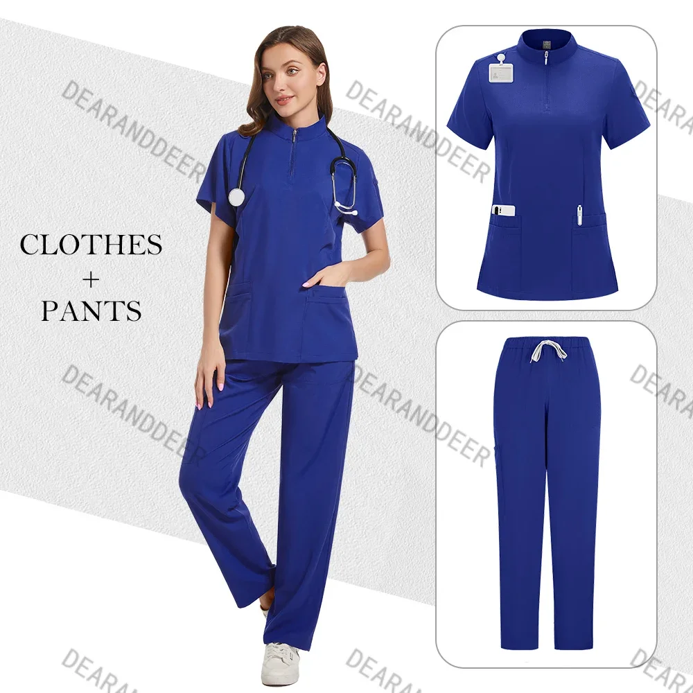 Women's fashion medical nurse uniform high-quality fabric beauty salon dental hospital surgical nursing clinical surgical set