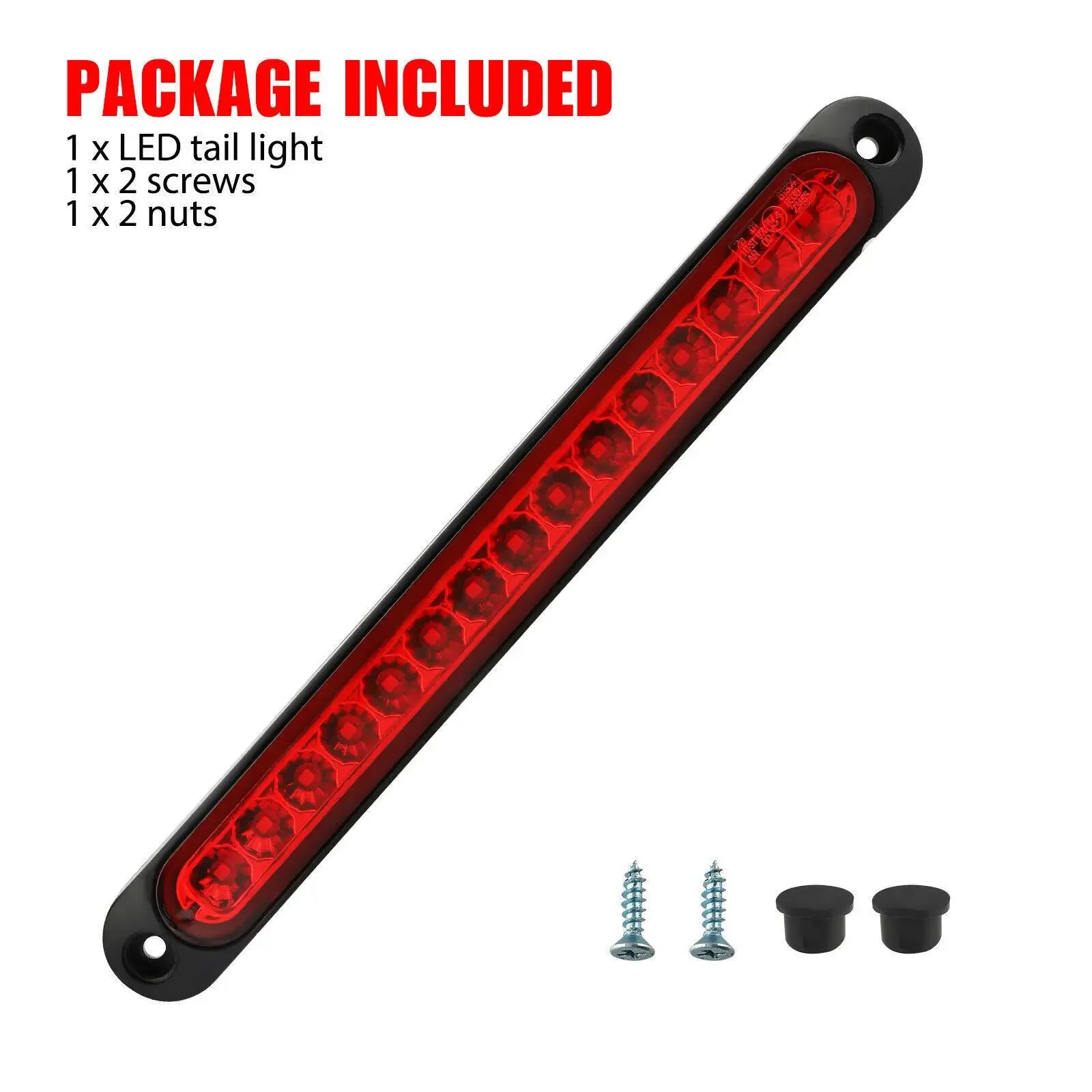 Car Light Bar 15-LED Multi-Function Brake Signal Side Marker Turn Warning Rear Light Daytime Running Light for Truck SUV 12V