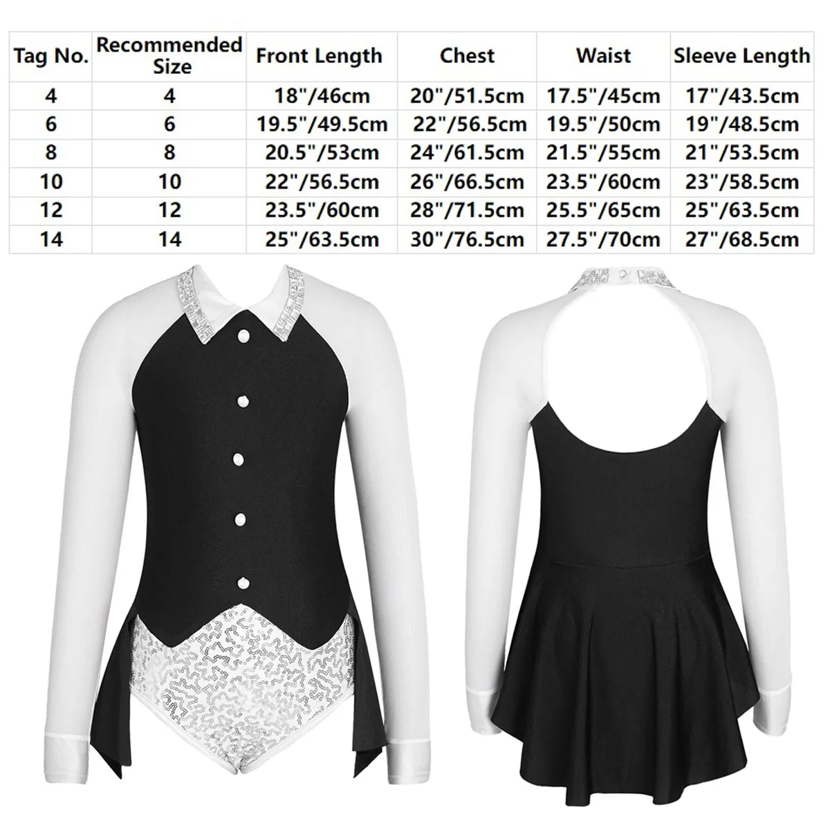 Sequin Lange Mouwen Gymnastiek Ballet Dans Turnpakje Bodysuit Jumpsuit Kraag Button Hollow Terug Schaatsen Dans Slijtage