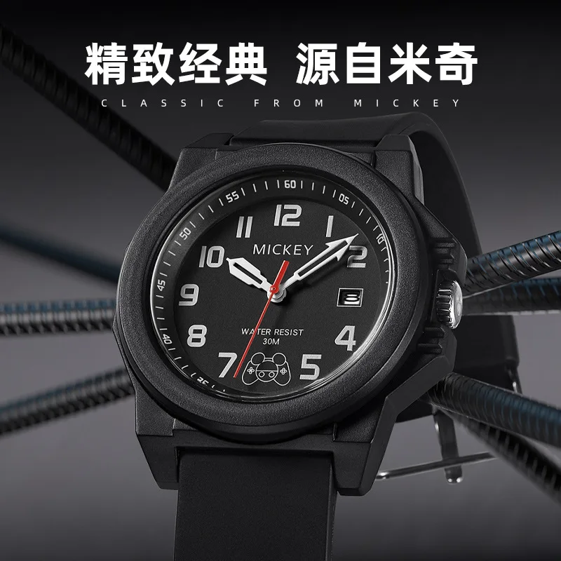 

Оригинальные наручные часы Disney, классические часы с календарем и изображением Микки, водонепроницаемые деловые спортивные мужские кварцевые часы 209