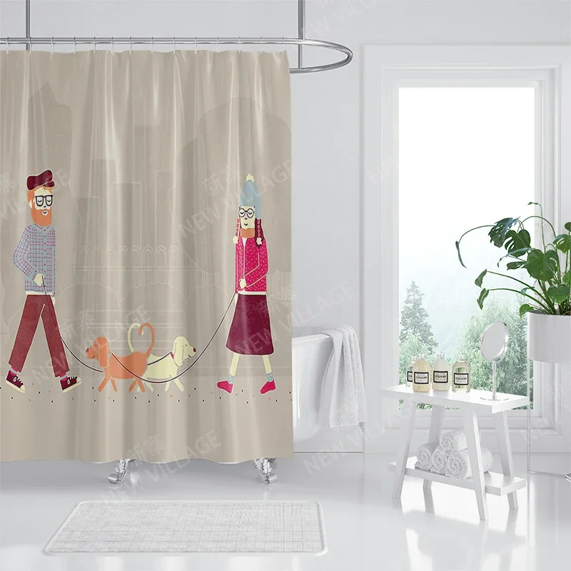 Waterproof fabric shower curtain Bathroom curtain accessories 180x200 Bath curtain for shower 240*200 cartoon cute decor 240x200