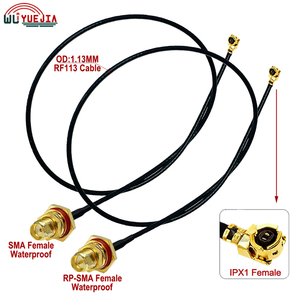 1Pcs u.FL RF113 Cable Waterproof SMA RP-SMA Female to IPX-1/IPX4 Female Jack RF1.13 Pigtail WIFI Antenna Extension Cable Jumper