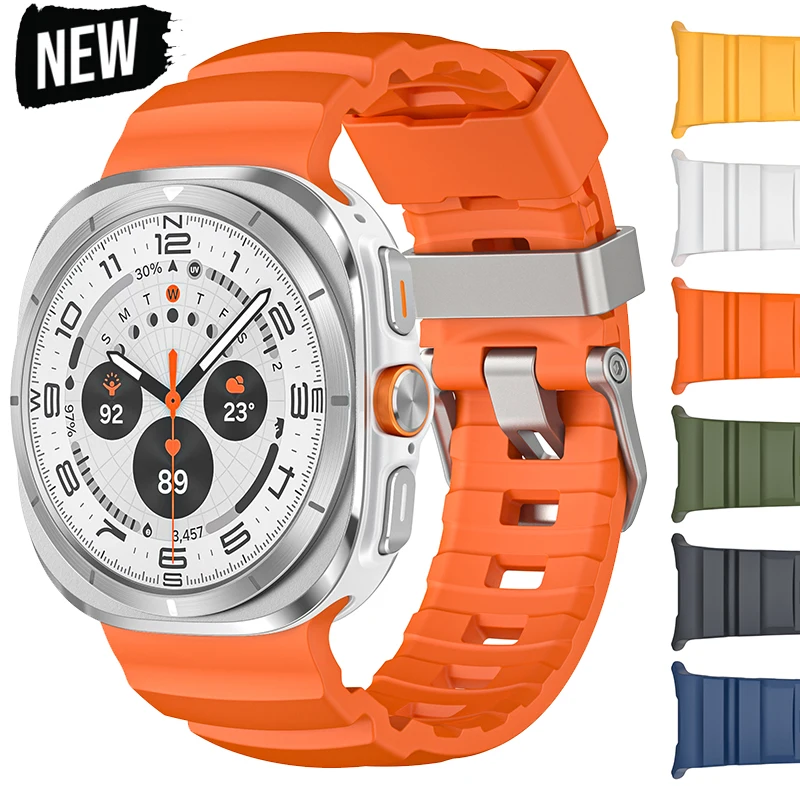 Sport Silicone Strap for Samsung Galaxy Watch Ultra (2025) 47mm Band for Galaxy Watch 7 Ultra High Quality Bracelet Accessories