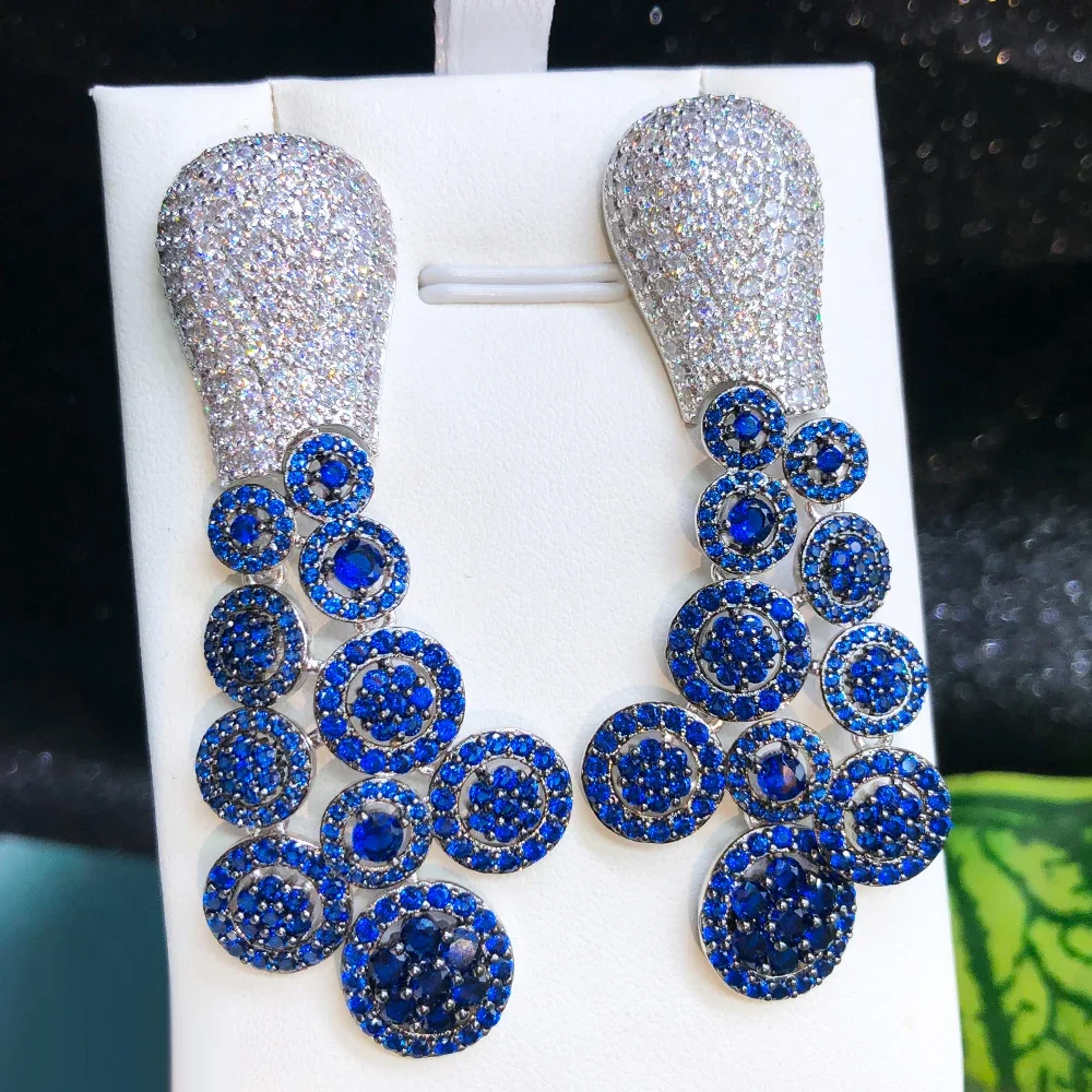 

Missvikki Cubic Zircon Drop Jewelry For Women Wedding Party Accessories New Hot Gorgeous Dangle Earrings Trendy Black Red Women