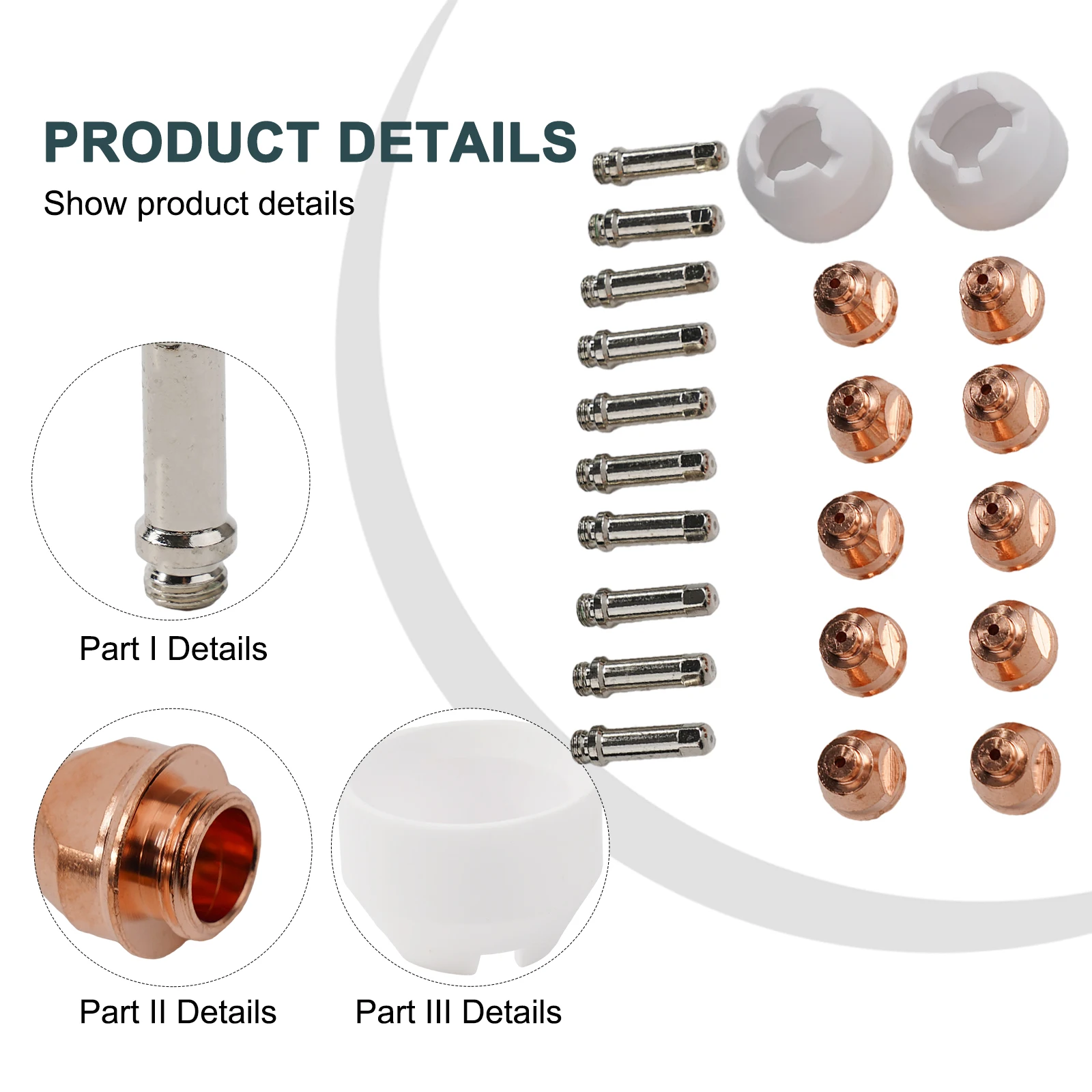 9-5633 WSP-10041 Plasma Torch Electrode Thermal Dynamics PCH-51 3XR 4XI 5XR Plasma Torch 9-5633 9-5724 8-5526 Qty-22 Cutting Too