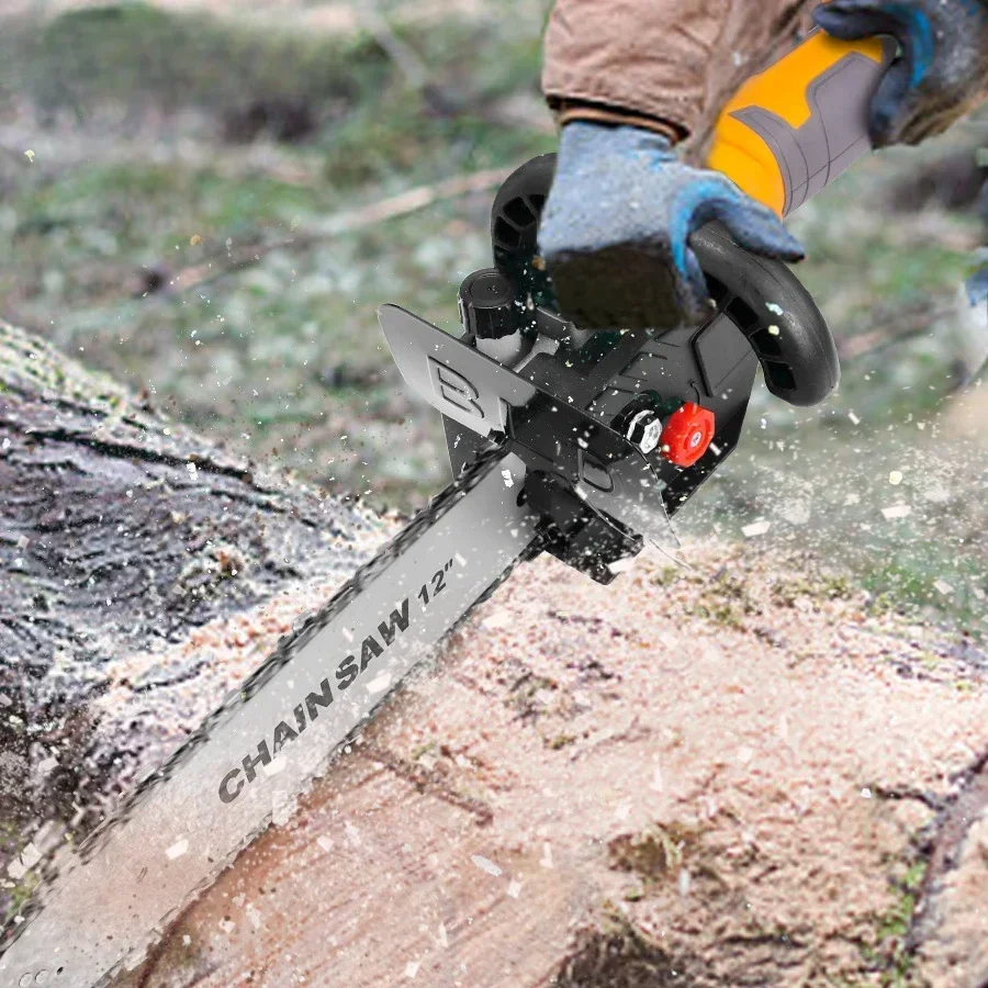 LUpgrade 11.5inch Electric Chainsaw Bracket Adjustable Universal M10/M14/M16 Chain Saw Part Angle Grinder Into Chain Saw Adapte
