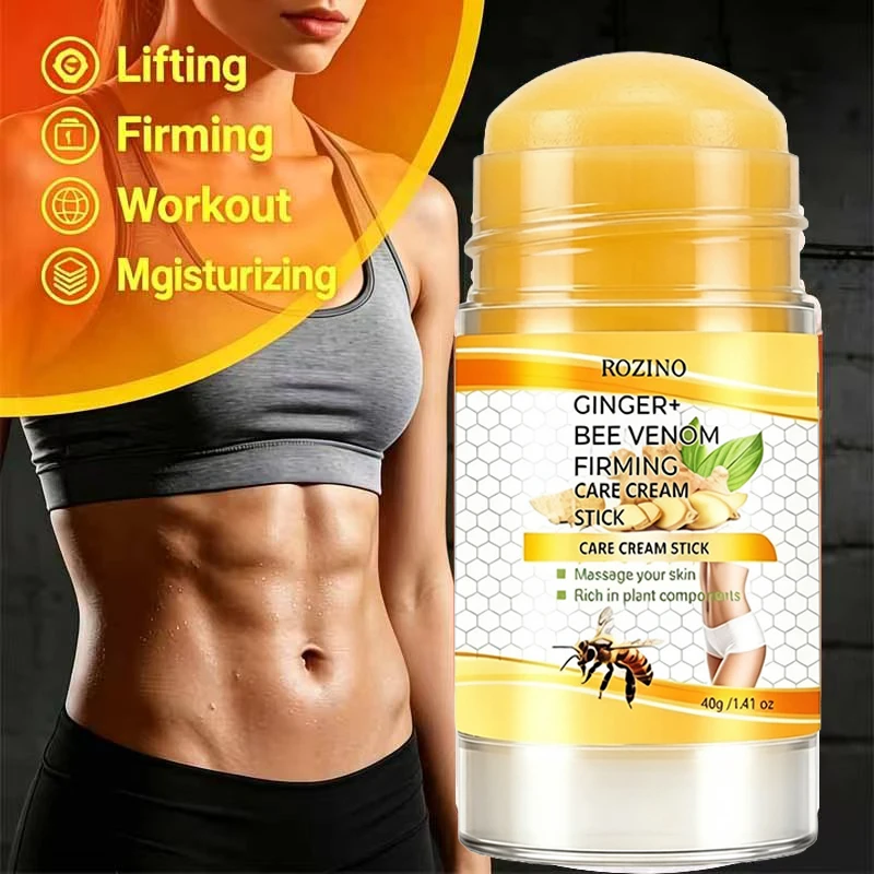 1Pc/2Pc/3Pc Ginger Bee Venom Body Firming Care Stick, Long-Lasting Lifting, Firming, and Moisturizing Effect, Massages Your Skin, Making It More Firm and Comfortable, Suitable for Neck, Arms, Waist, Back, Abdomen, and Knees, Suitable for All Skin Types, a Must-Have for Exercise and Travel