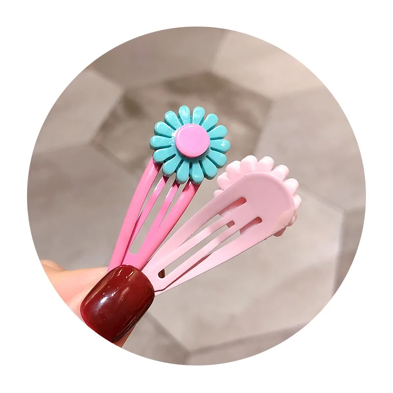 10 pçs do bebê acessórios de cabelo dos desenhos animados clipe de cabelo doce cor barrette estilo coreano hairclips headdress crianças bonito hairpins para meninas