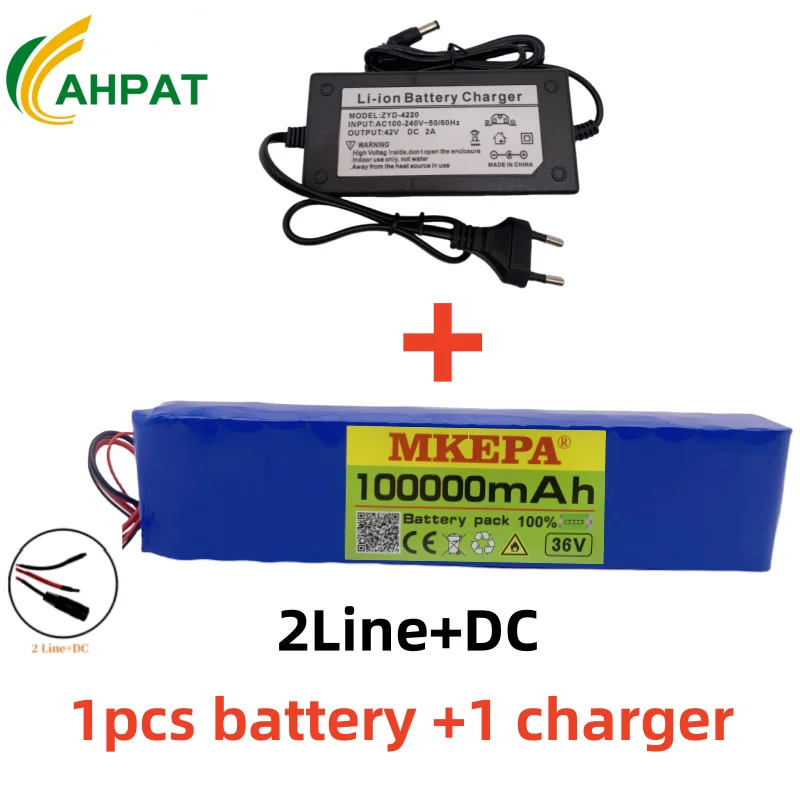 Batteria Ebike 10S3P 36V 100Ah Batteria agli ioni di litio 18650 500W Ad alta potenza e grande capacità 42V Scooter moto