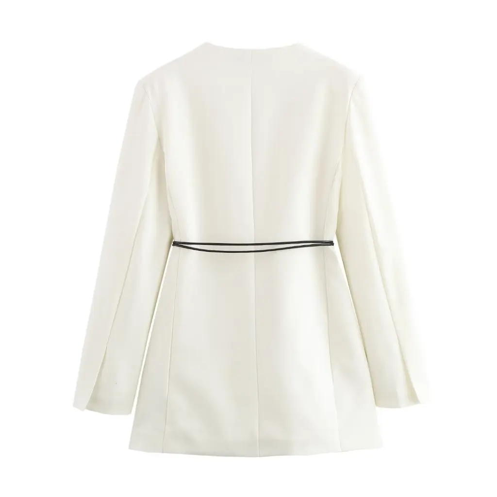 

Women's V-Neck Belted Suit Jacket Autumn Fashion European American Style Streetwear Versatile Commuter Outerwear