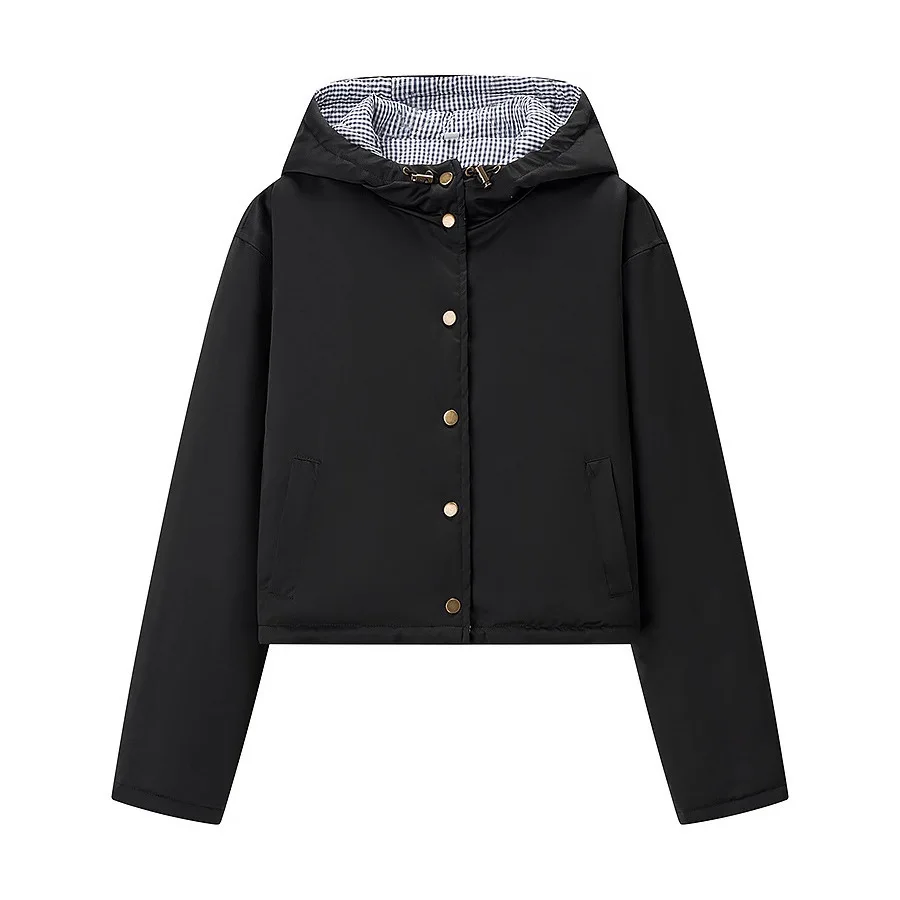 

Fashionable Double-Sided Wear Hat Cotton Jacket Women's Autumn Winter New Style Transoceanic Trade Ready Stock