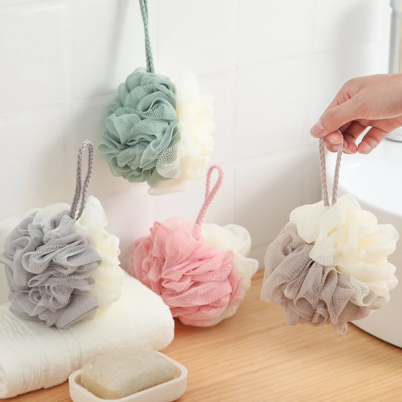 Soft Mesh Bath Lace Balls Skin Cleaning Brush Shower Puff Body Cleaner Exfoliating Scrubbers Bath Flower Bathing Accessories