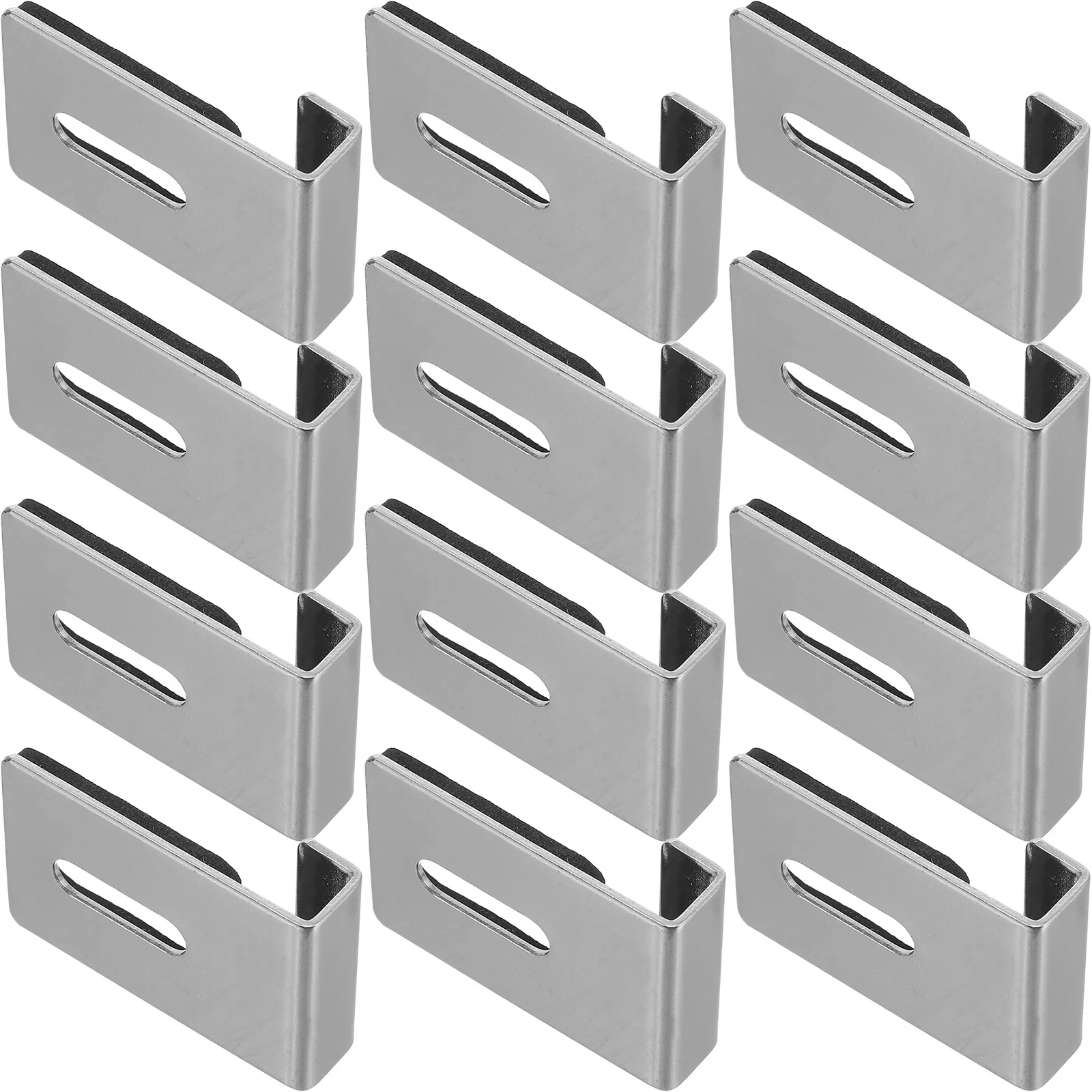 

12Pcs Sleek Stainless Steel Mirror Clamps Easy Installation for Residential Commercial Spaces Decorative Mirror Wall Holder Clip