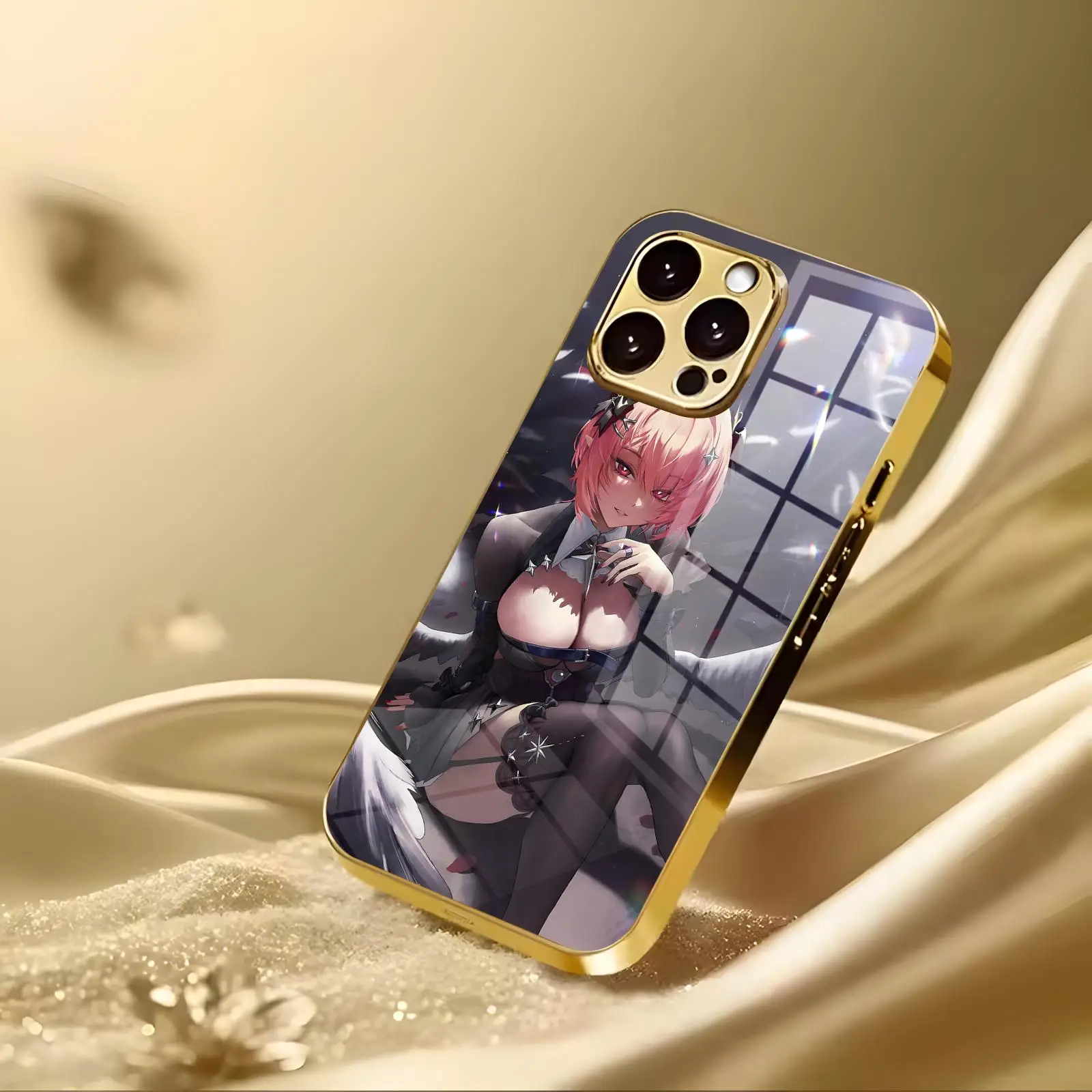 Funda para Teléfono iPhone 17 16 16e 15 14 13 12 Plus Mini Pro Max, Zenless Zone Zero, Remielle Dan, Funda de Vidrio Electrochapado