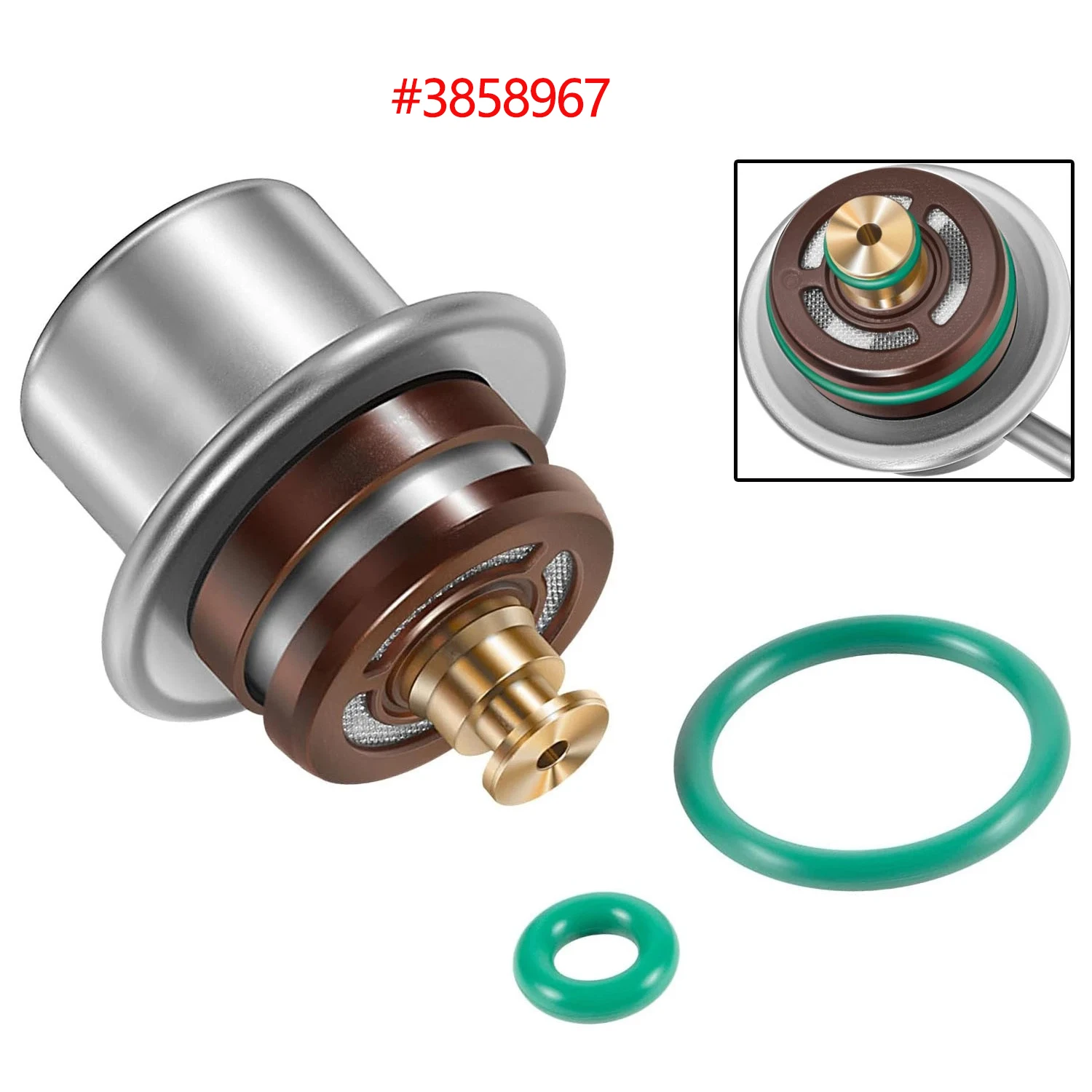 

Fuel Pressure Regulator for Volvo Penta Mercruiser 4.3 5.0 5.7 6.2L Engines, Replacement Part 3858967 2149831 885174 21491831