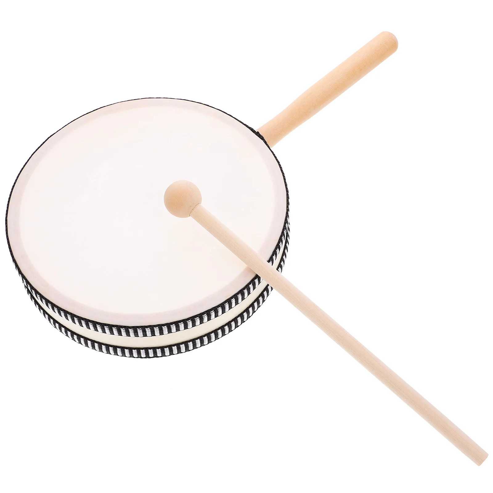 

Hand Drum Percussion Instrument 6 Inch Wood Handle Kids Drum Musical Toy Surface Unique Sound Lightweight Design Easy