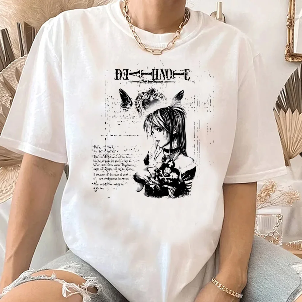 Kira Ryuk T-Shirt Death Note L Manga Strip Horror Anime Black Tee Shirt Graphic T Shirts Cartoon T Shirt Women's Clothing
