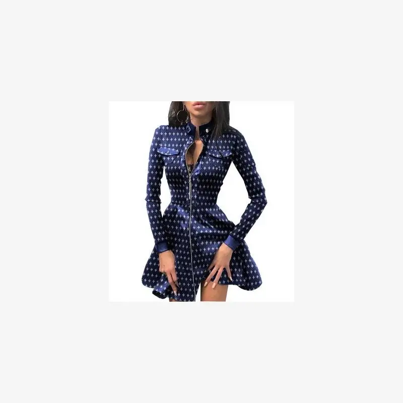 Faionable PU Leather Patchwork Waist Cinched Dr Autumn New Arrival Women's A-Line Dr High Waist Commute Sle Long Sl...