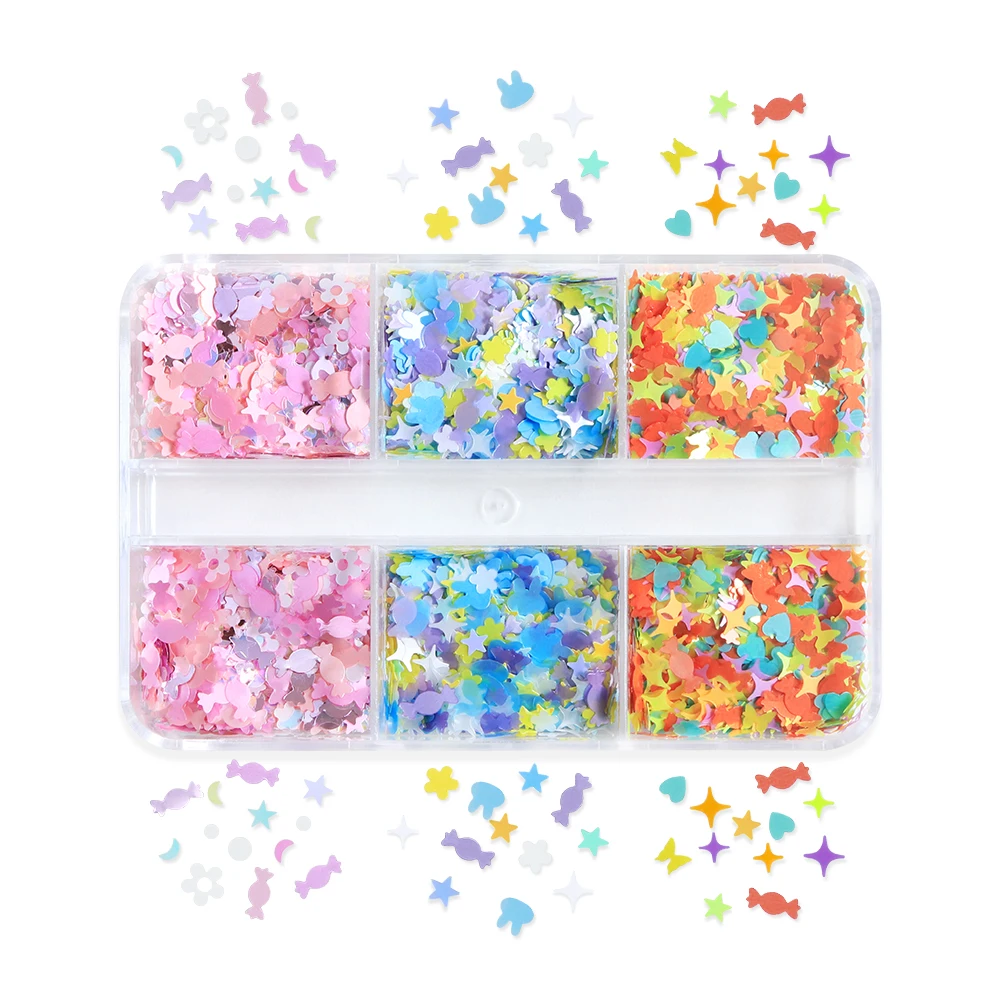 Cute Halloween Candy Sequins Resin Filling Glitter Star Moon Bunny Paillettes Epoxy Filler Resin Art Decoration DIY Accessories