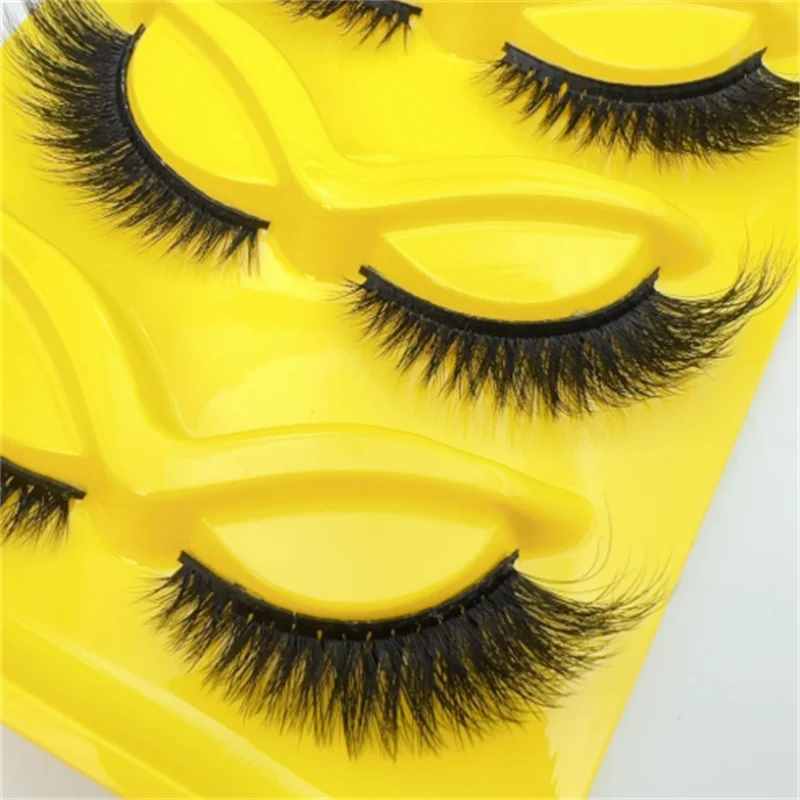 5쌍 고양이 눈 모양 인조 속눈썹, 다층 3D 꼬리 모양, 합성 섬유, 맞춤형 컨투어, 눈 화장 강화