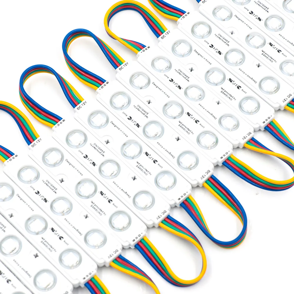 20pcs 12V RGB LED Module 5050 3LED Waterproof IP67 Injection Molding  High lumen Super Bright Led Modules Lighting