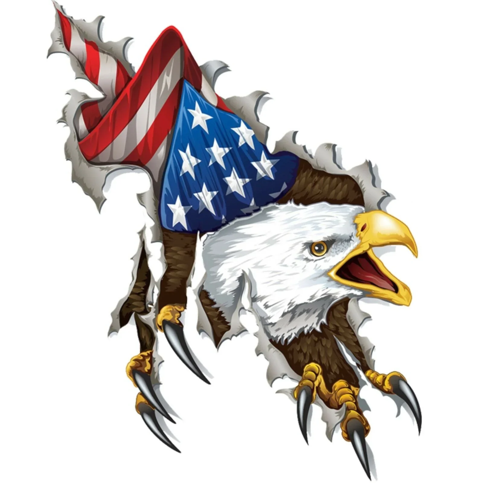 

For Eagle Ripping, American Flag Background Tool Box Bumper Sticker Vinyl Decal