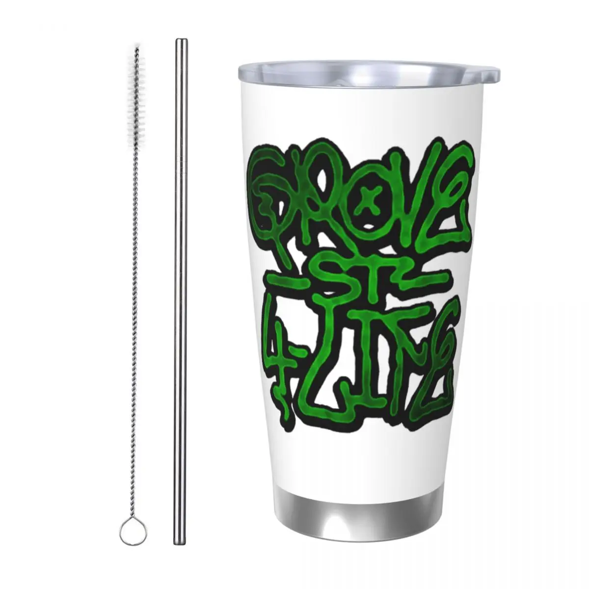 

Harajuku Grove 4 Life GTA San Andreas (4) Stainless Steel Tumbler Vacuum Insulated Mug Thermal Cold Cups Straw With Lid 20oz