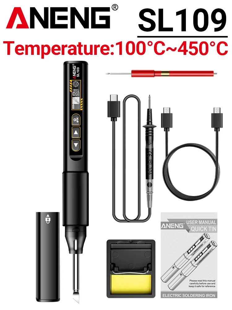 75W Slimme Soldeerbouten Reparatieset T65 Verstelbare Temperatuur ANENG SL109 AC Spanning Ohm Lassen Soldeer Potlood Tip Test gereedschap
