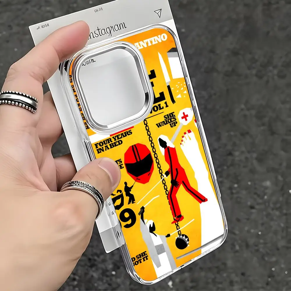 Classic movie K-Kill Bill Phone Case For iPhone17 16 15 14 13 12 11 Pro Max Plus Chrome Button Camera Ring Transparent Case