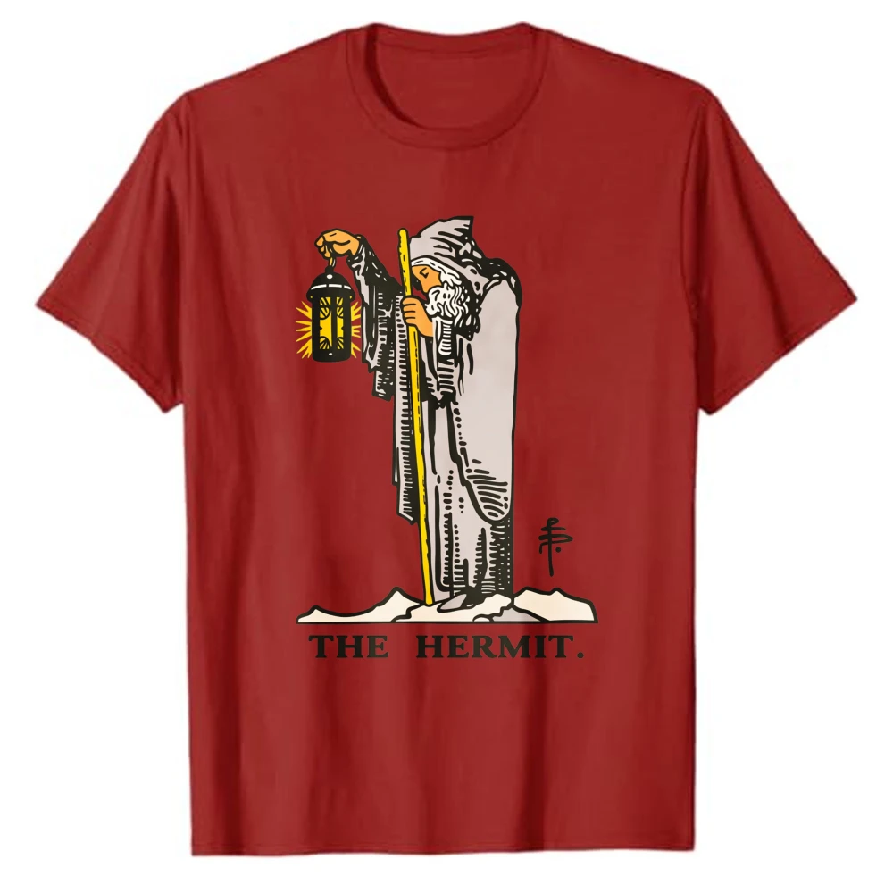 The Hermit From The Rider Waite Smith Tarot Greeting Card Mystical Occult Spiritual Retro Witchy Divination Art Graphic T-Shirt
