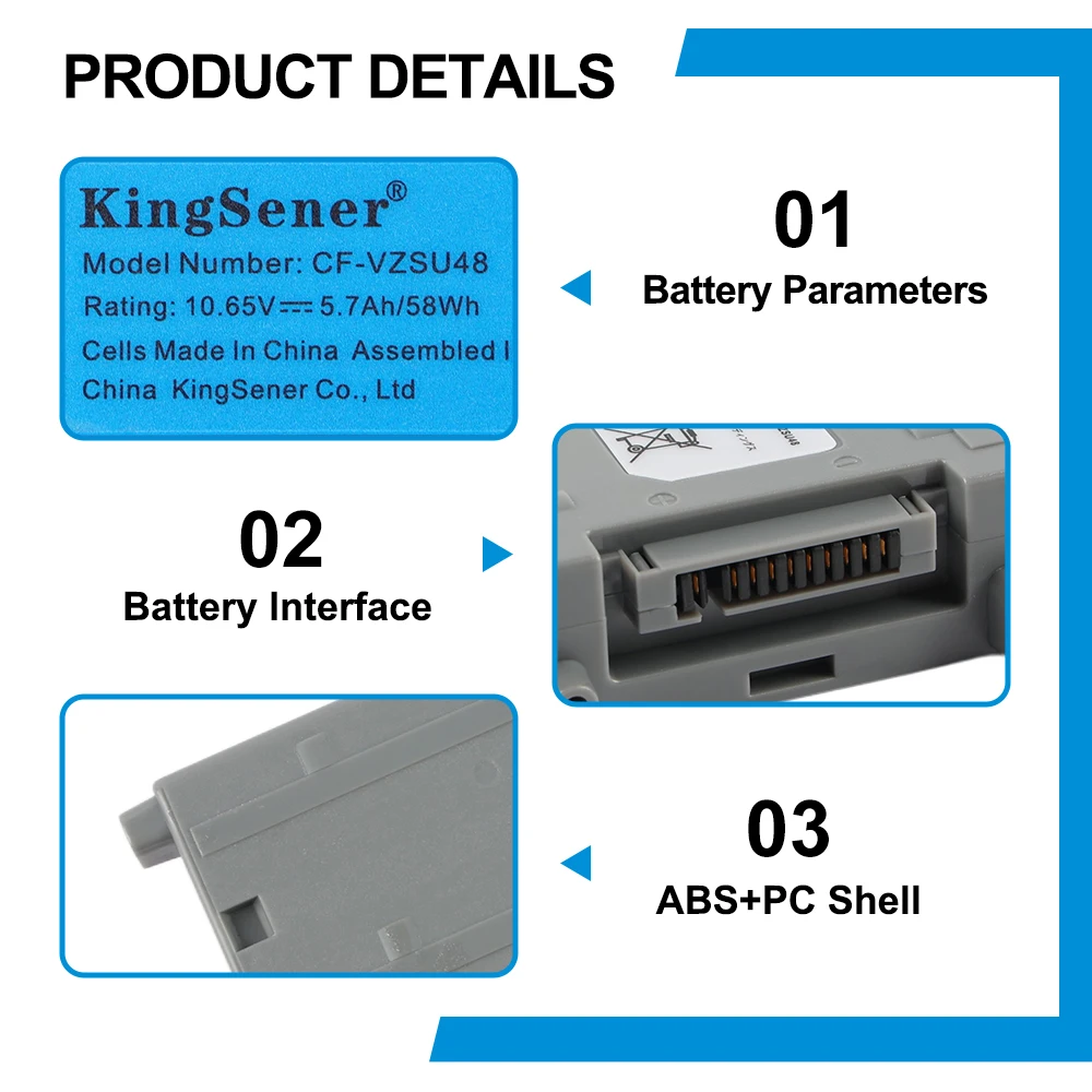 KingSener CF-VZSU48 Laptop Battery For Panasonic CF-VZSU48U CF-VZSU48R CF-VZSU28 CF-VZSU87R CF-VZSU50 CF-19 CF19 Toughbook