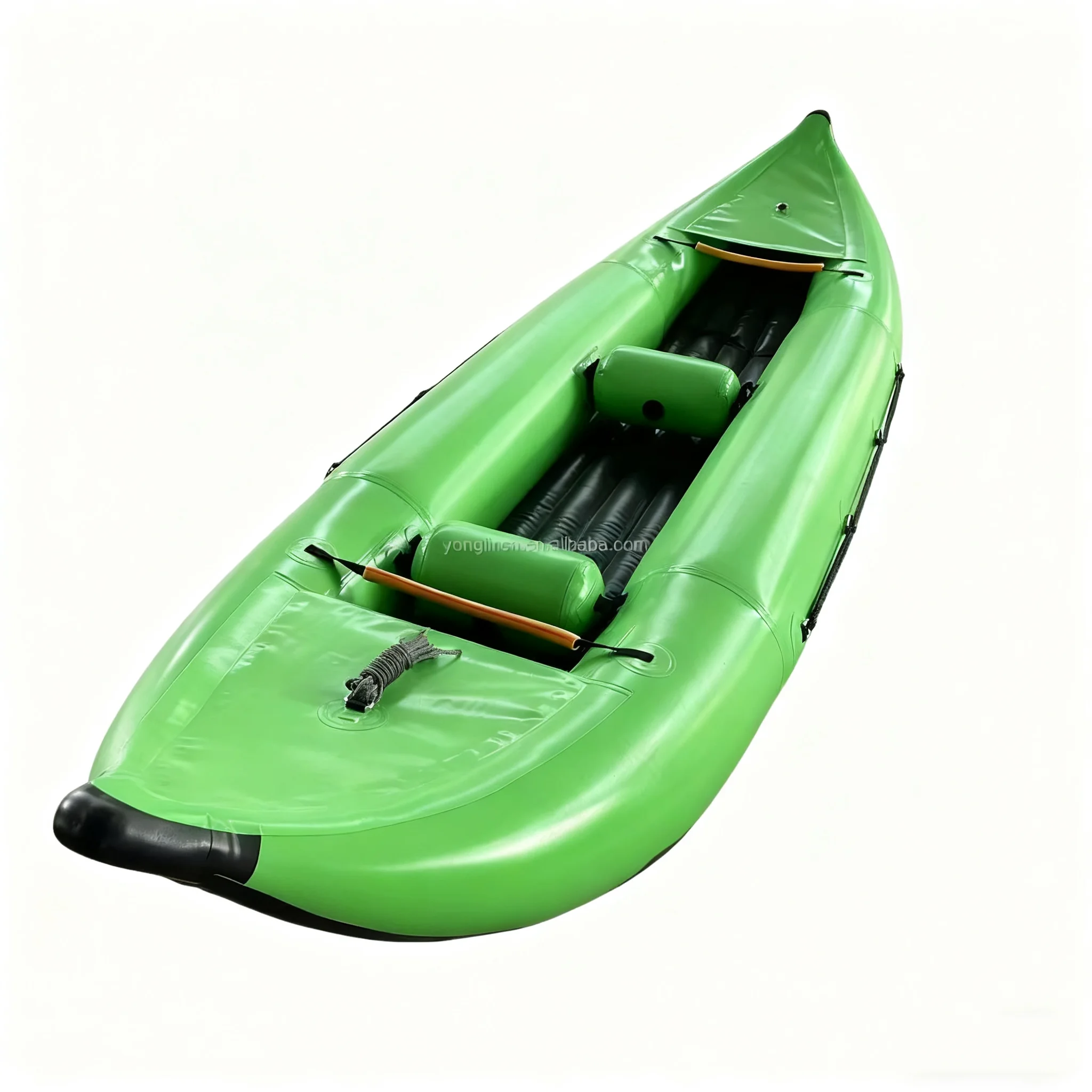 

Надувная рыбацкая лодка ПВХ для 2 человек - легкая и портативная, с веслами, в продаже