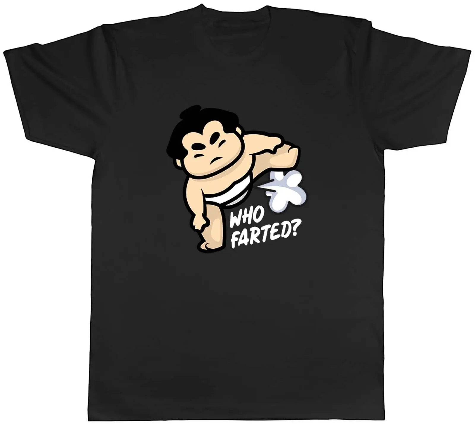 Funny Sumo Wrestling Mens T-Shirt Who Farted Japan Wrestler Unisex Tee Gift